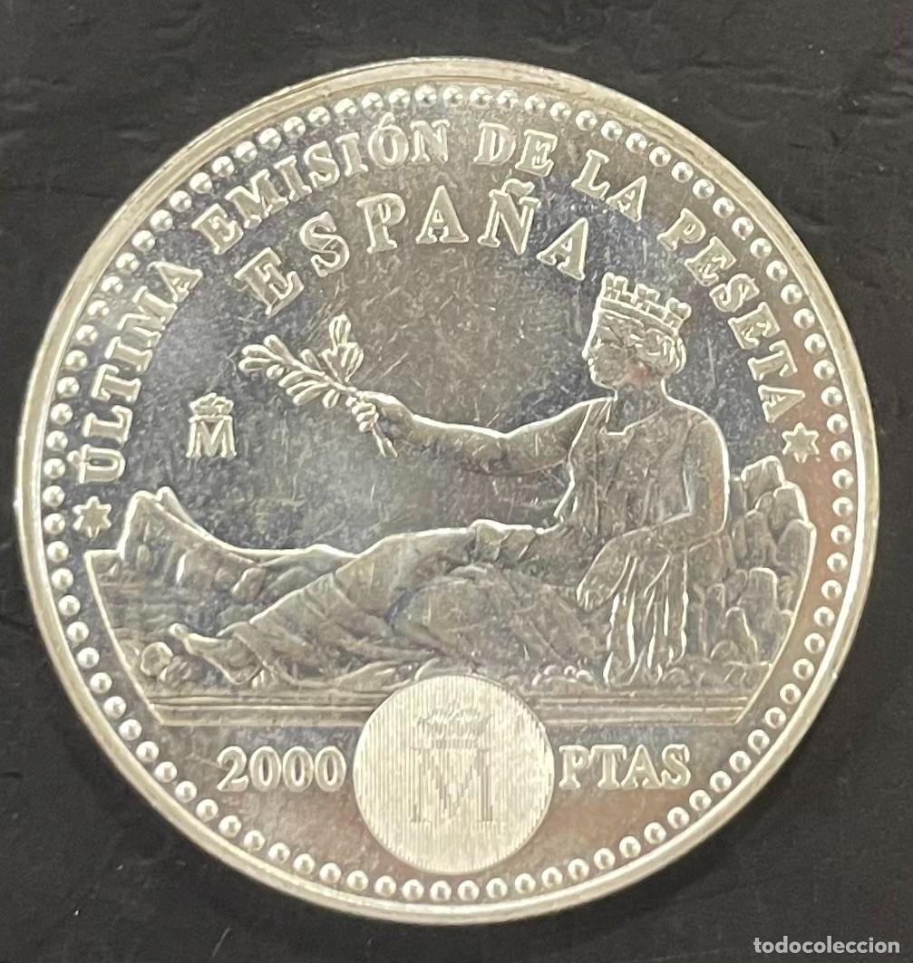 Monedas Juan Carlos I: ESPA&Ntilde;A. A&Ntilde;O 2001. 2000 PTAS PLATA (925) &rdquo;ULTIMA EMISION DE LA PESETA&rdquo;. PESO 18 GR