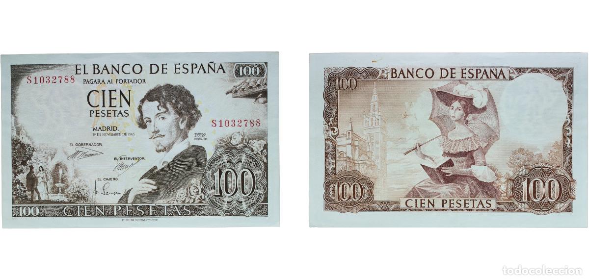 Monedas Juan Carlos I: Spain Nationalist Government 1965 100 Pesetas (Bank of Spain) Paper AU P 150a.2