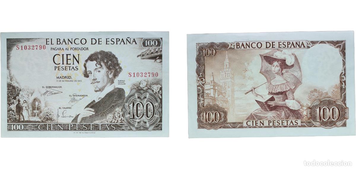 Moedas Juan Carlos I: Spain Nationalist Government 1965 100 Pesetas (Bank of Spain) Paper AU P 150a.2