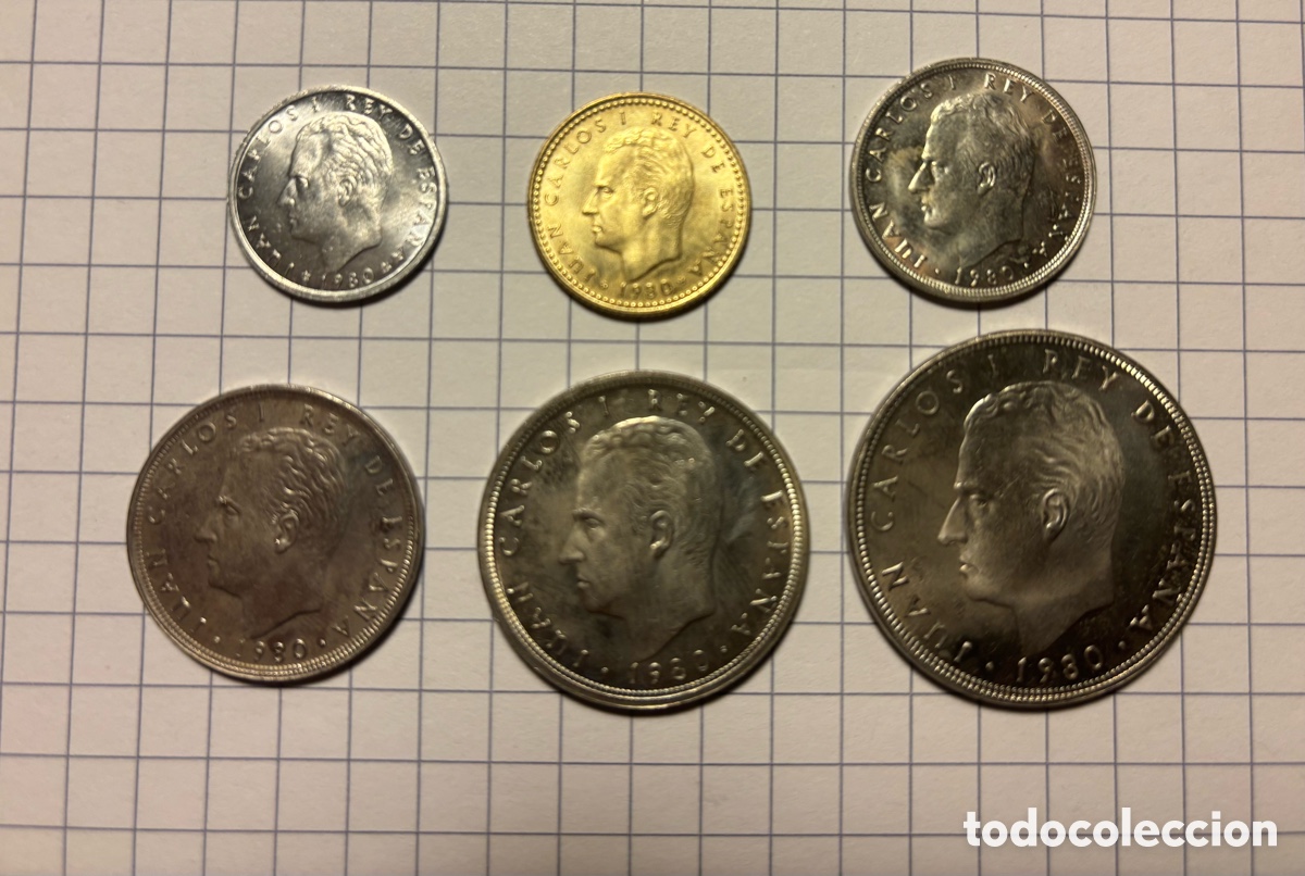 Monedas Juan Carlos I: Colecci&oacute;n monedas de Peseta a&ntilde;o 1980 - Conmemorativas mundial de futbol Espa&ntilde;a 82. 6 unidades