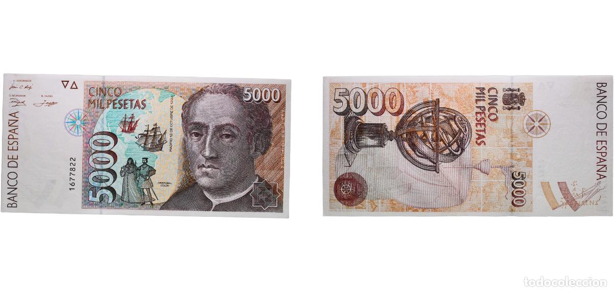 Monnaies Juan Carlos I: Spain Kingdom 1992 5000 Pesetas Paper AU P 165