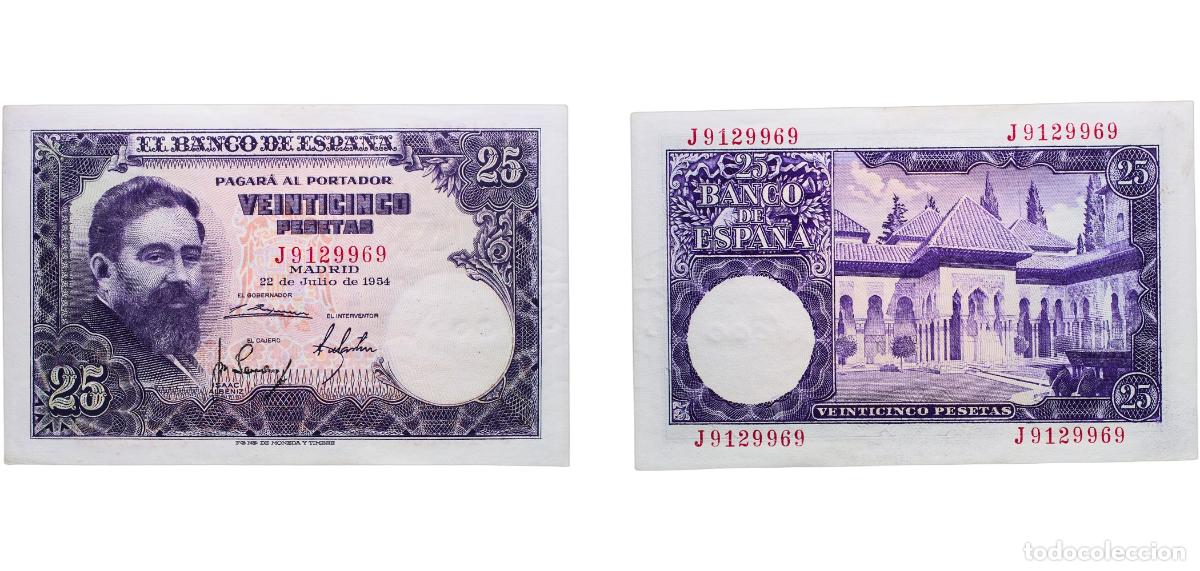 Monedas Juan Carlos I: Spain Nationalist Government 1954 25 Pesetas Paper (206300000) XF P 147a