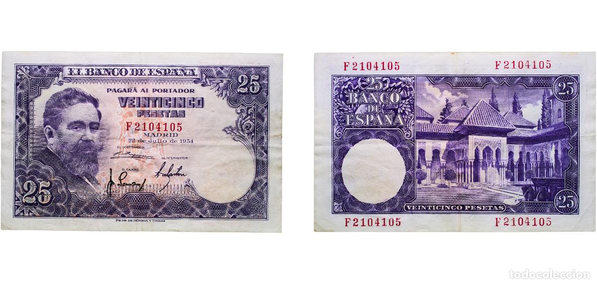Monedas Juan Carlos I: Spain Nationalist Government 1954 25 Pesetas Paper (206300000) VF P 147a