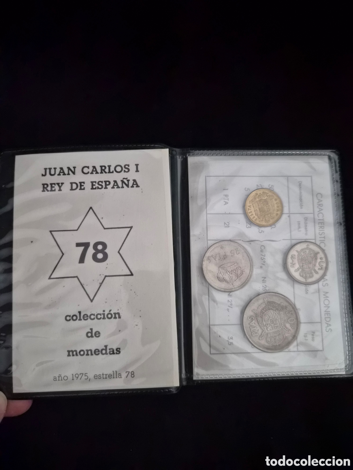 Monedas Juan Carlos I: Colecci&oacute;n Juan Carlos I 1975 *78 &ndash; Serie completa 4 monedas en cartera