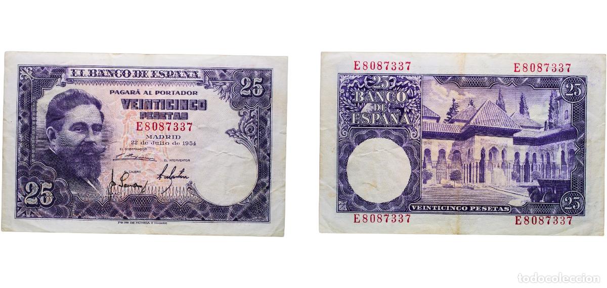 Monedas Juan Carlos I: Spain Nationalist Government 1954 25 Pesetas Paper (206300000) XF P 147a