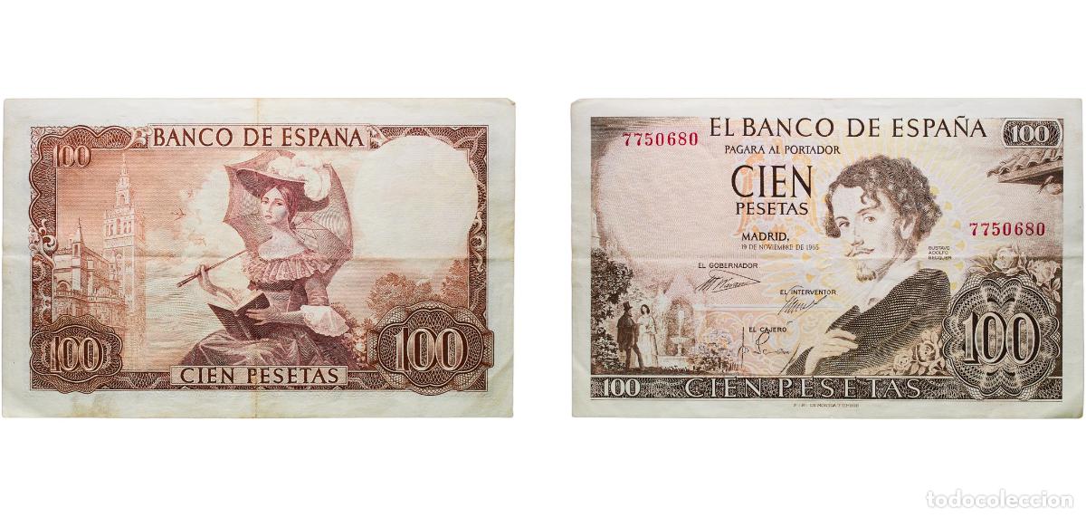 Monedas Juan Carlos I: Spain Nationalist Government 1965 100 Pesetas Paper VF P 150a.1