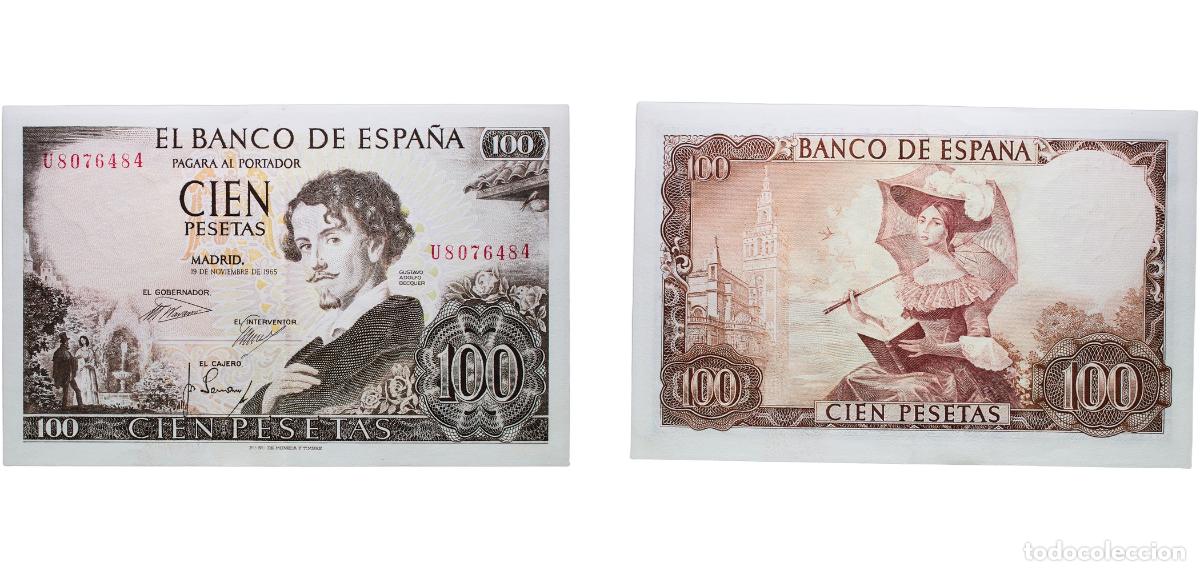 Monedas Juan Carlos I: Spain Nationalist Government 1965 100 Pesetas Paper AU P 150a.2