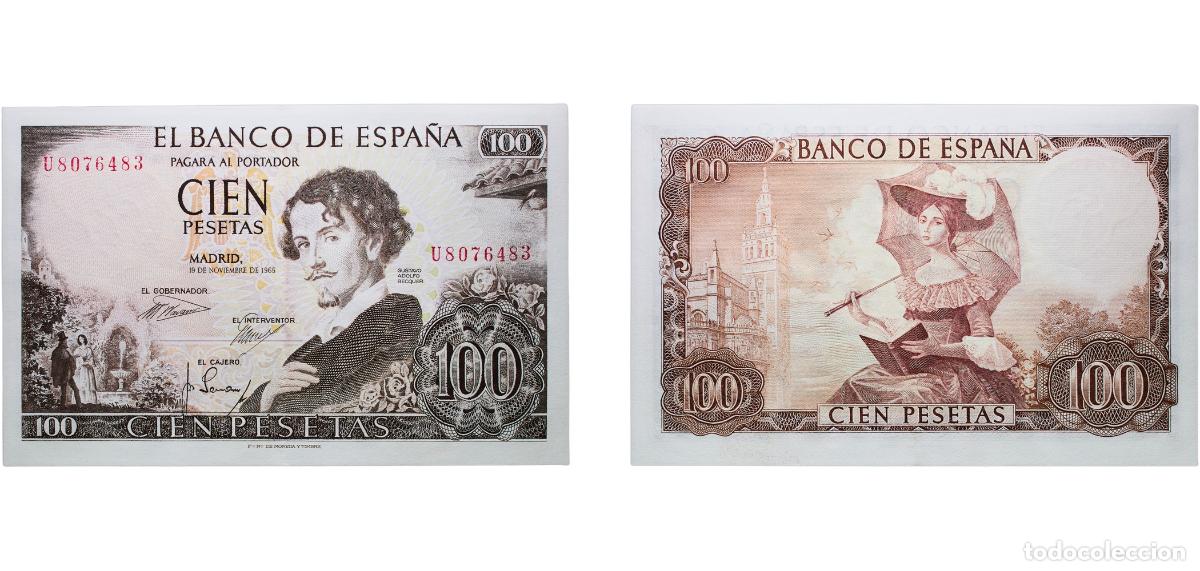 Monedas Juan Carlos I: Spain Nationalist Government 1965 100 Pesetas Paper AU P 150a.2