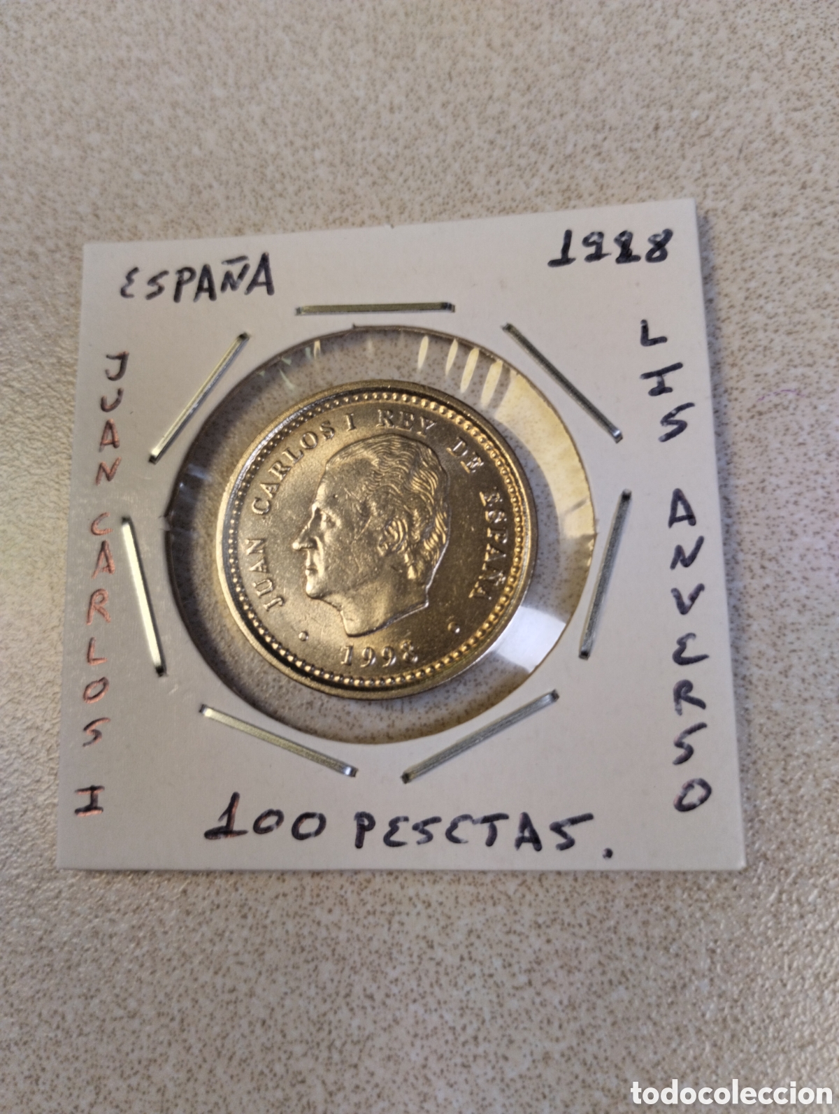 Monedas Juan Carlos I: Moneda de 100 pesetas Espa&ntilde;a a&ntilde;o 1998 lis anverso ebc encartonada
