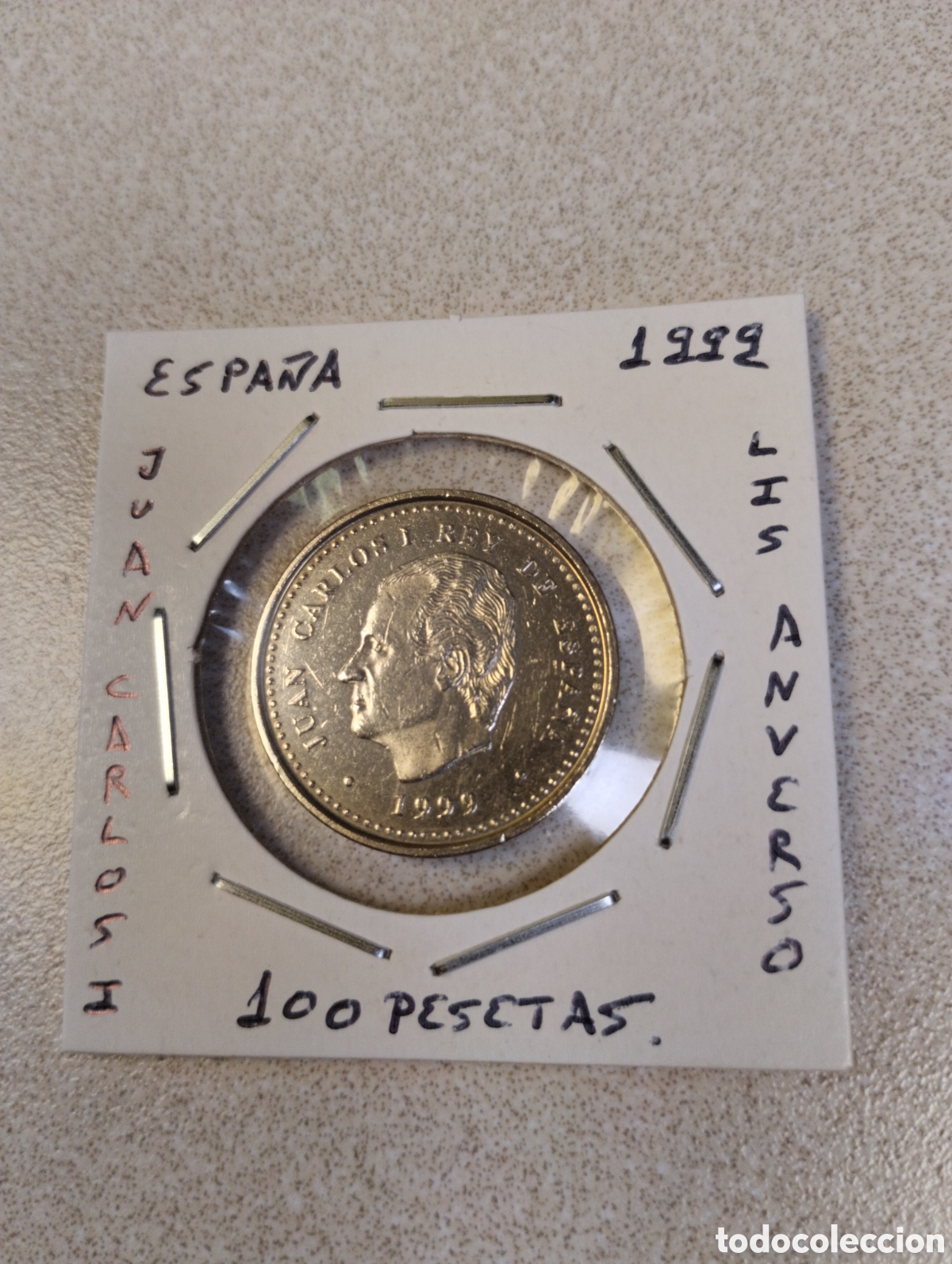 Monedas Juan Carlos I: Moneda de 100 pesetas Espa&ntilde;a a&ntilde;o 1999 lis anverso ebc encartonada