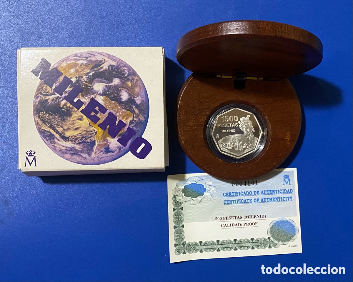 Monedas Juan Carlos I: 1500 pesetas 1999 Milenio AG Plata