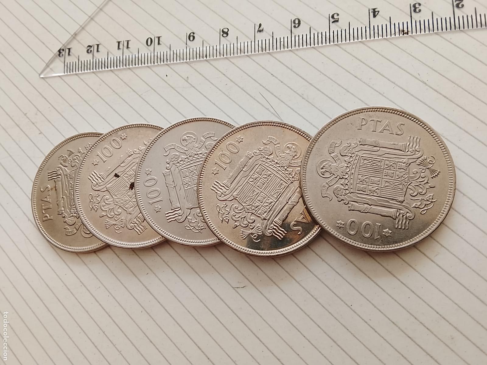 Monedas Juan Carlos I: 5 monedas de 100 pesetas 1975 estrella 76