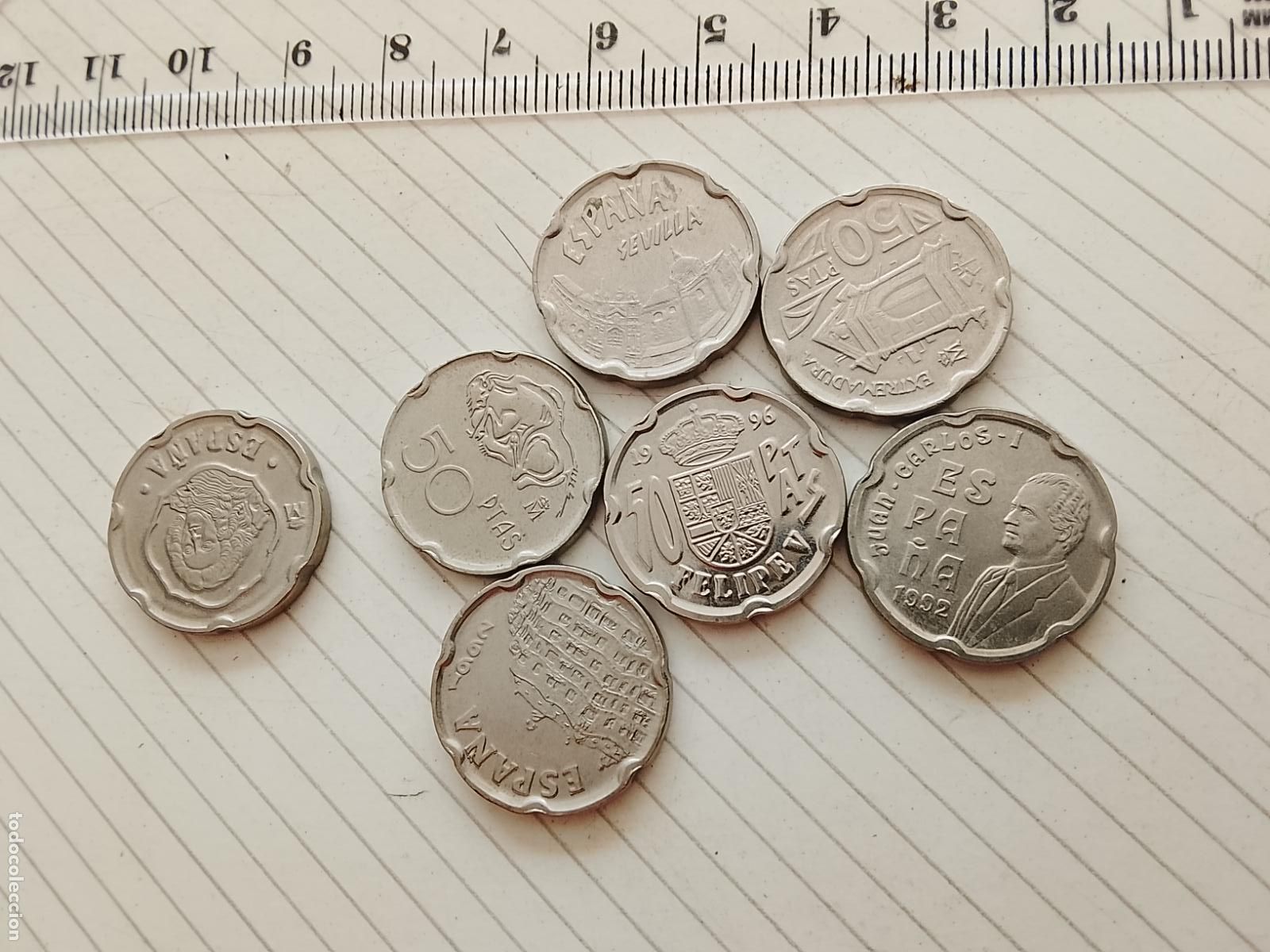 Monedas Juan Carlos I: 7 monedas de 50 pesetas