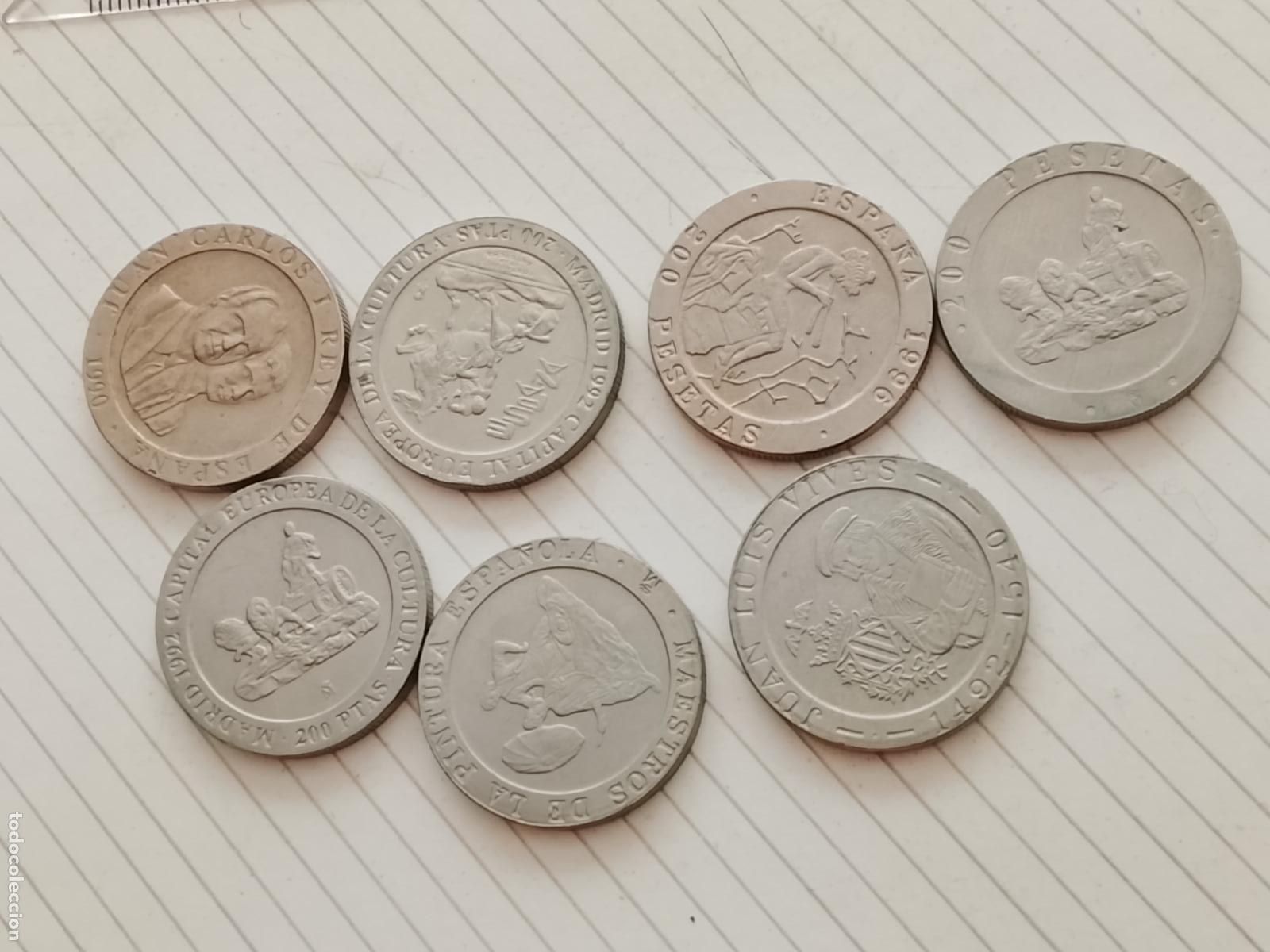 Monedas Juan Carlos I: 7 monedas de 200 pesetas