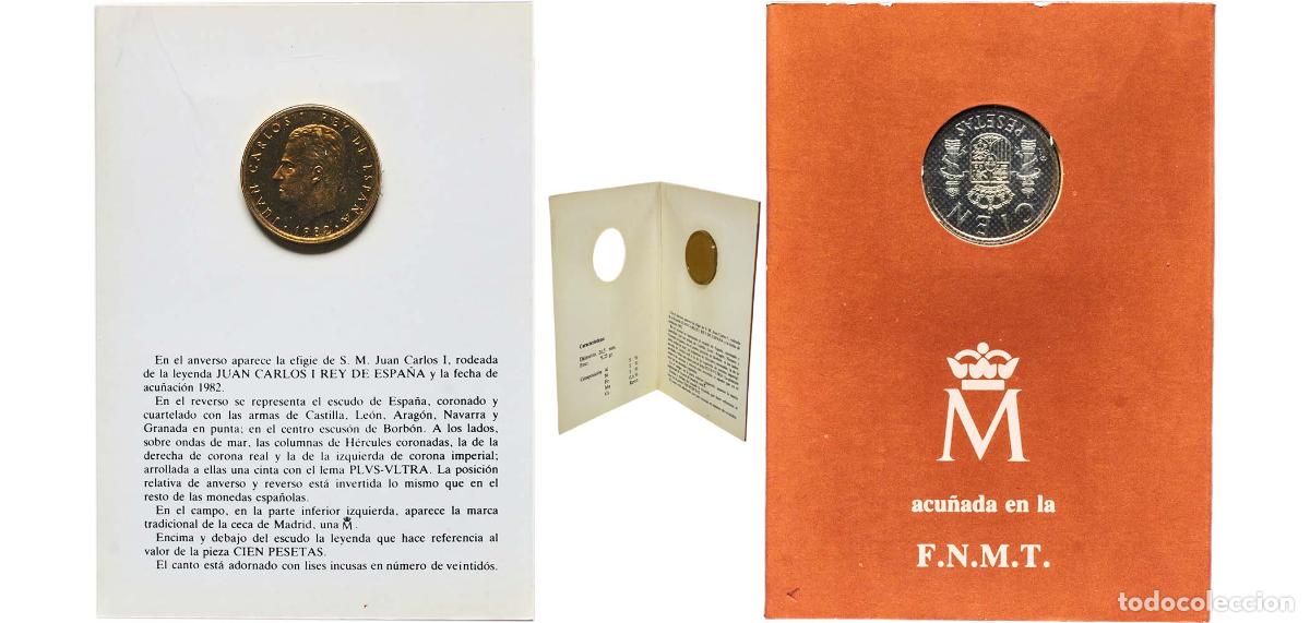 Monedas Juan Carlos I: Coin Card F.N.M.T.100 Pesetas - Juan Carlos I (value as &rdquo;CIEN&rdquo;)