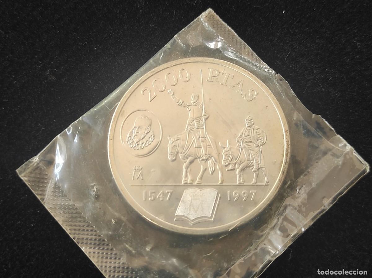 Monedas Juan Carlos I: 2000 pesetas 1997 Cervantes &ndash; Plata 925 &ndash; FNMT &ndash; En bolsita original
