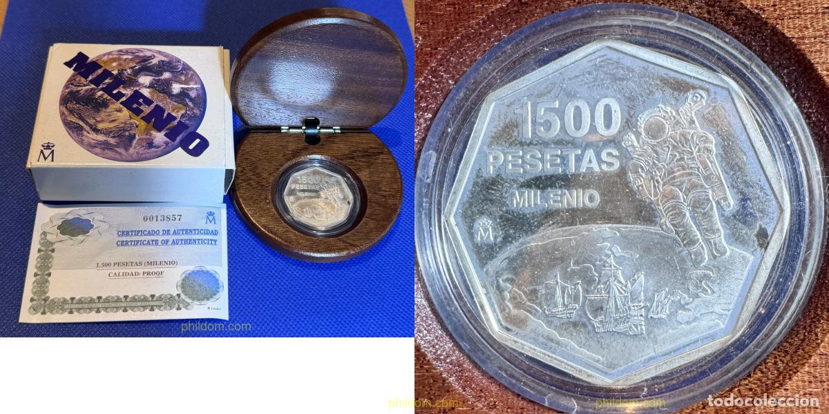 Monedas Juan Carlos I: 5632 ESPA&Ntilde;A 1999 CAMBIO DE MILENIO 1500 PESETAS ASTRONAUTA 1999
