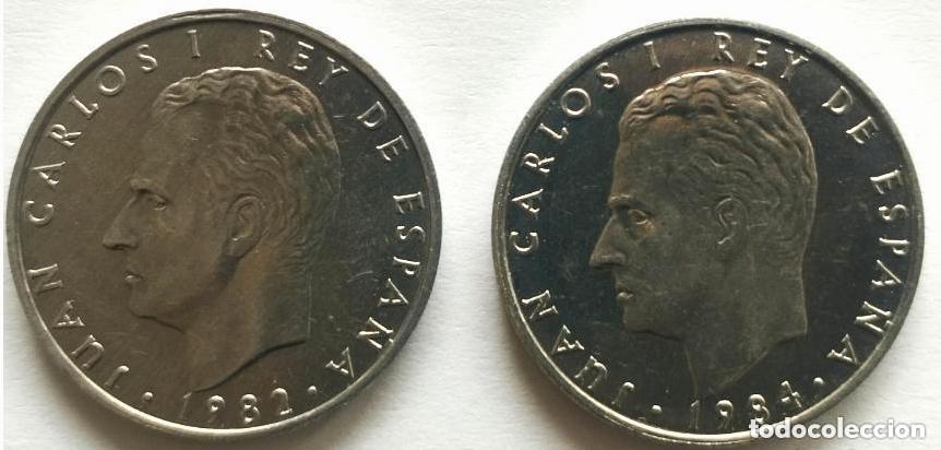 M&uuml;nzen unter Juan Carlos I: LAS DOS MONEDAS DE 2 PESETAS JUAN CARLOS I A&Ntilde;OS 1982 Y 1984 SIN CIRCULAR
