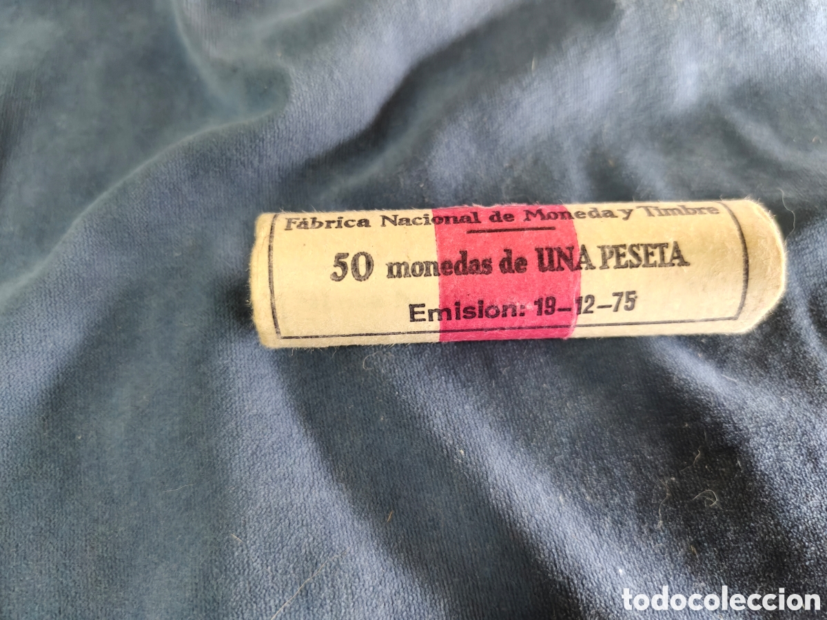 Coins Juan Carlos I: Espa&ntilde;a 50 monedas Cartucho 1 ptas a&ntilde;o 1975 FNMT original
