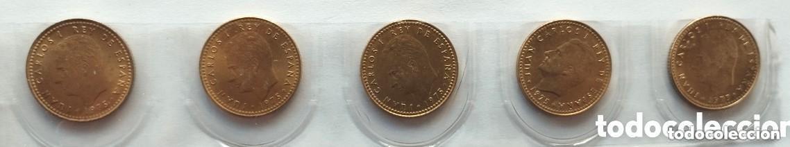 Coins Juan Carlos I: COLECCI&Oacute;N 1 PESETA JUAN CARLOS I 1975 ESTRELLAS 76-77-78-79 Y 80 SIN CIRCULAR.