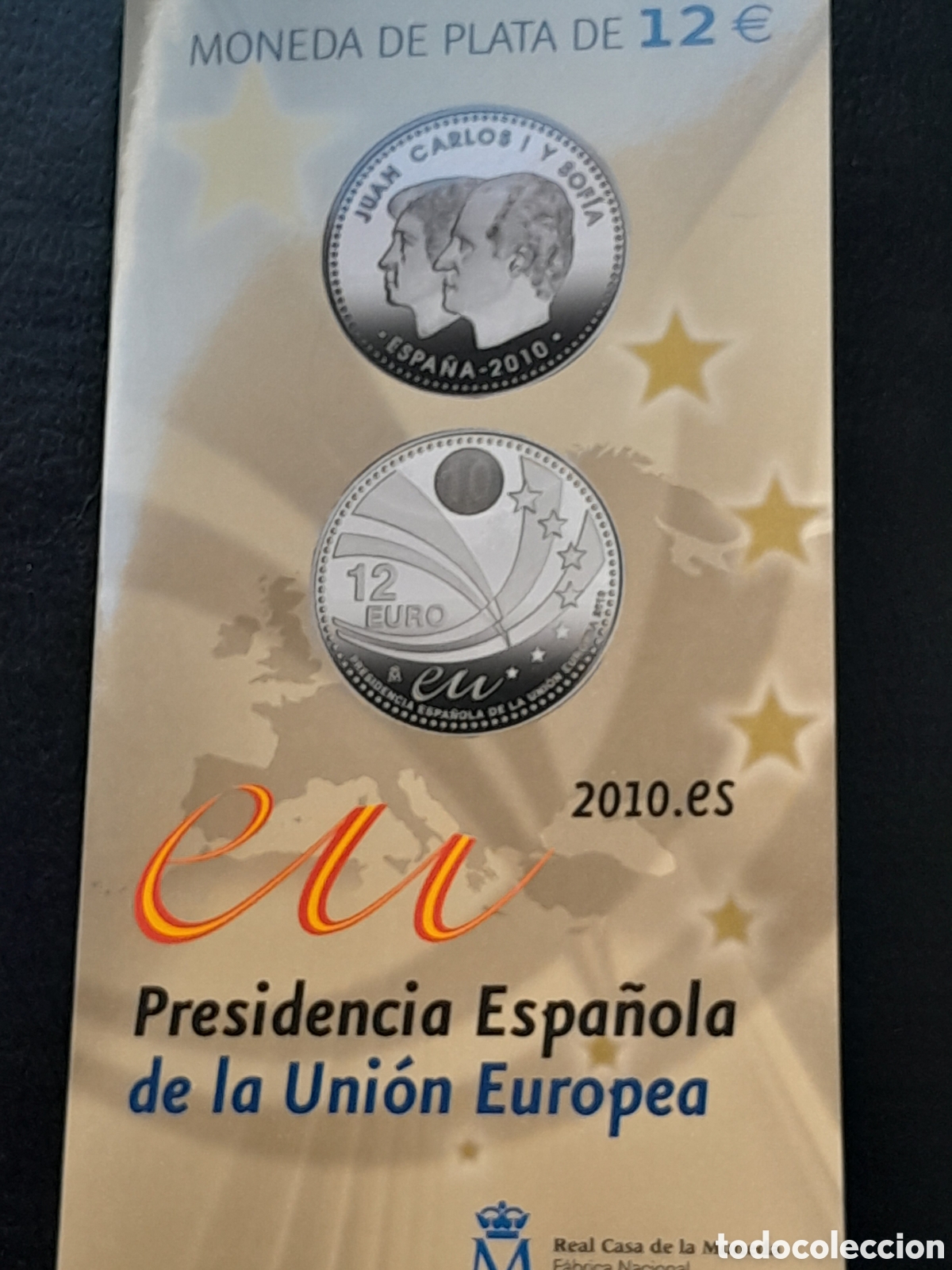 Monedas Juan Carlos I: Cartera Moneda Plata 12 Euros Espa&ntilde;a 2010 - Presidencia , FNMT