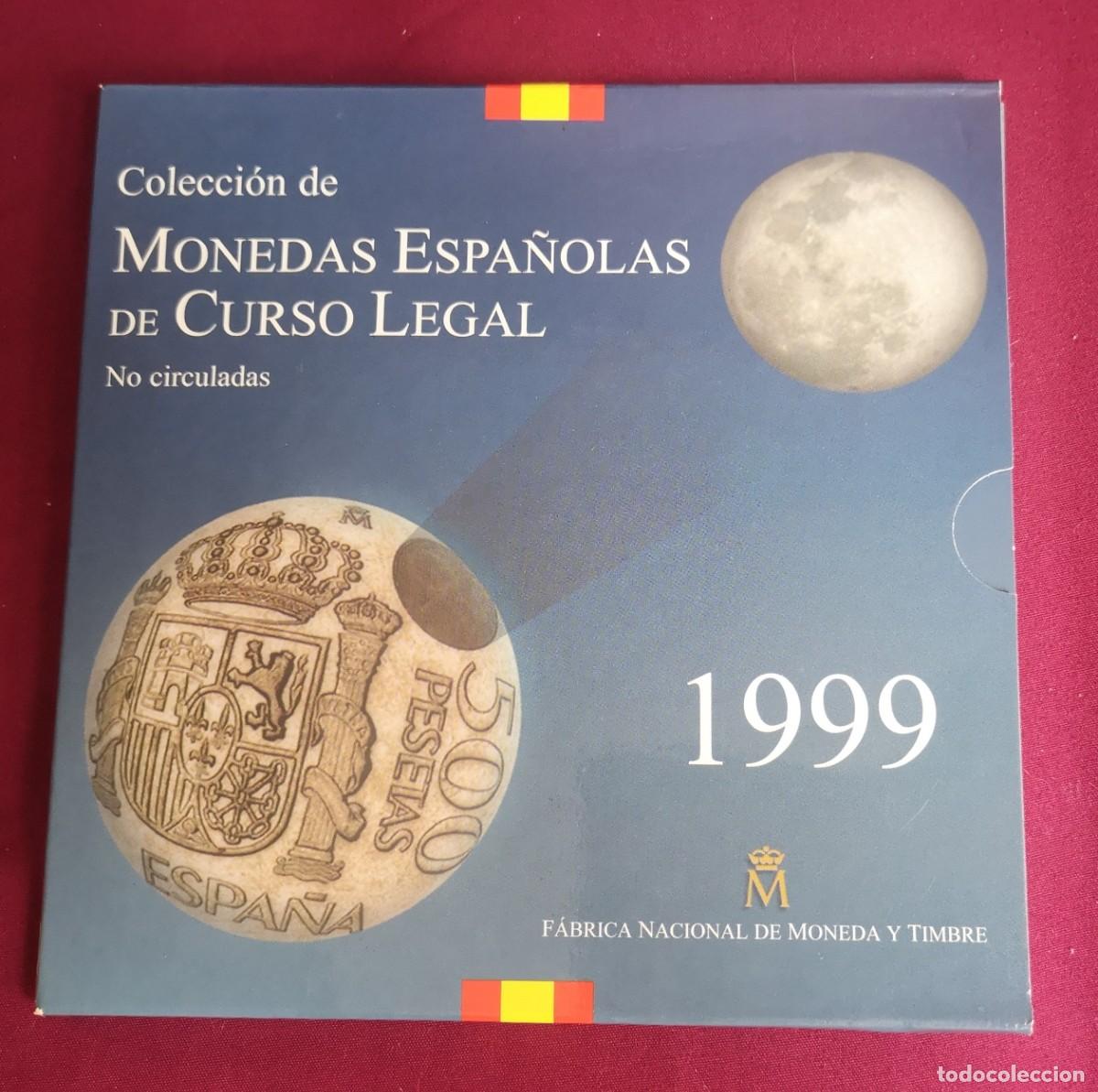 Moedas Juan Carlos I: Cartera Oficial de la FNMT (F&aacute;brica Nacional de Moneda y Timbre) de Espa&ntilde;a del a&ntilde;o 1999.