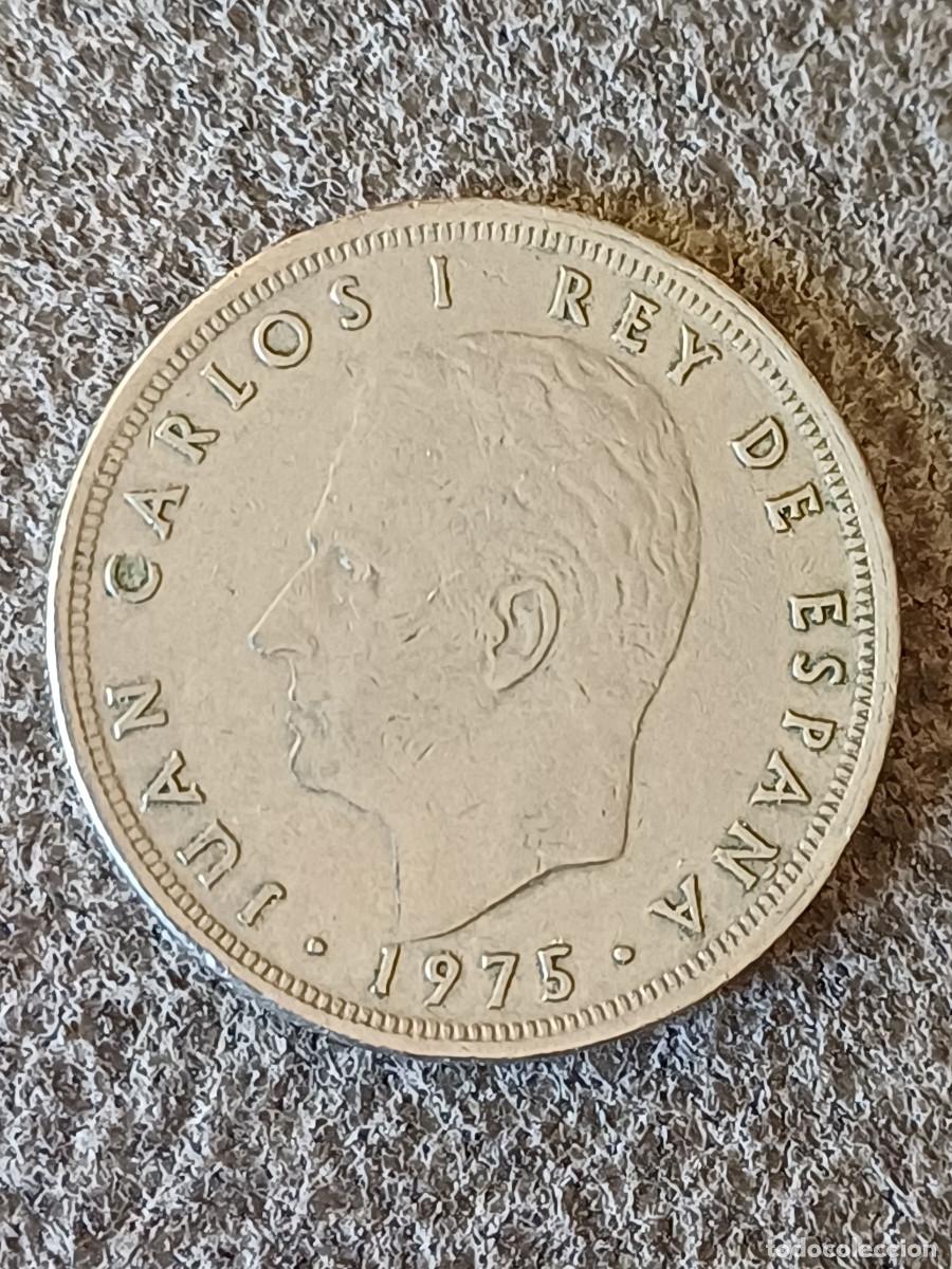 Monedas Juan Carlos I: 5 pesetas de Juan Carlos I del a&ntilde;o 1975 estrella 79. Moneda sustituta de la de 5 pesetas de Franco.