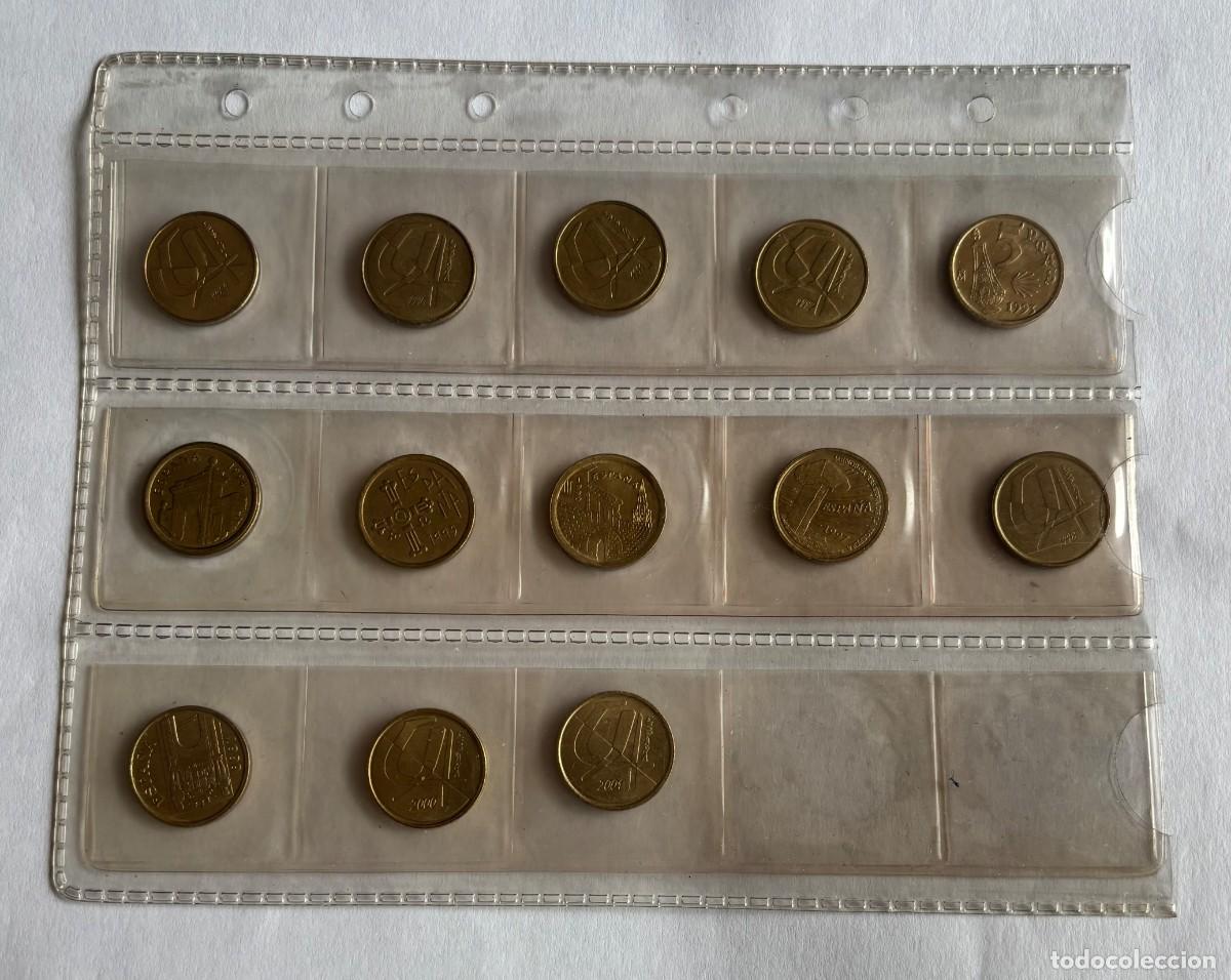 M&uuml;nzen unter Juan Carlos I: COLECCI&Oacute;N 5 PESETAS PEQUE&Ntilde;AS JUAN CARLOS i 1989-2001. LAS 13 MONEDAS.