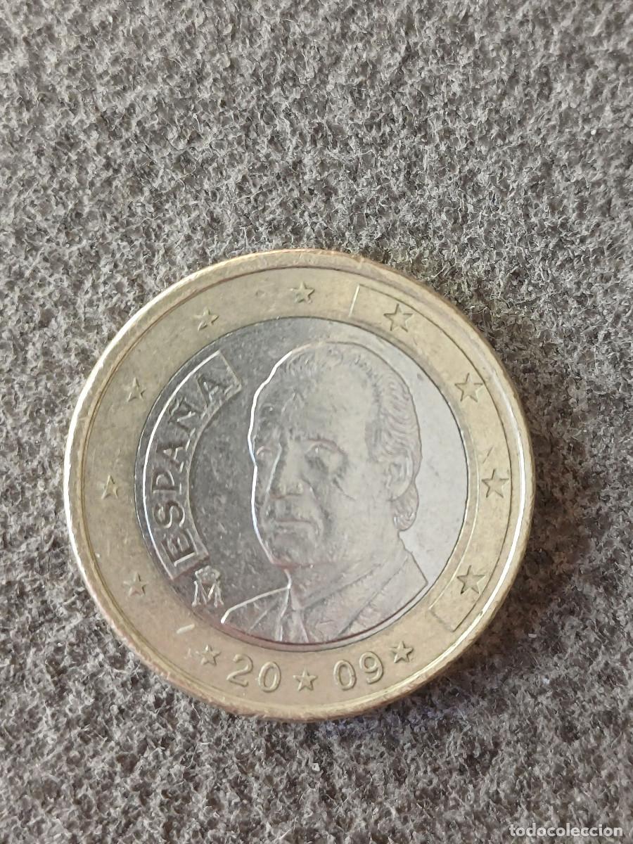 Monedas Juan Carlos I: 1 EURO del 2009 acu&ntilde;ado en el reinado de Juan Carlos I. Con errores.