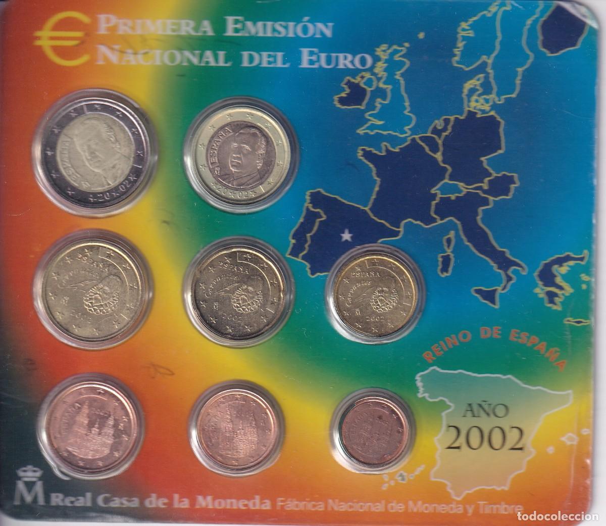 Moedas Juan Carlos I: 2002 CARTERA CON 8 MONEDAS - PRUEBAS NUMISM&Aacute;TICAS - FABRICA NACIONAL DE MONEDA Y TIMBRE