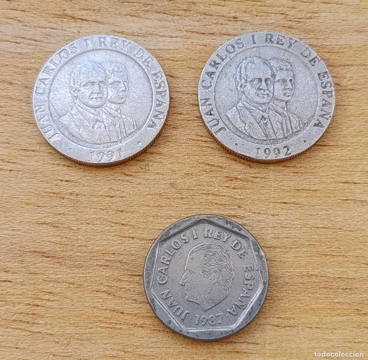 Coins Juan Carlos I: Lote 3 Monedas 200 Pesetas 1987 1991 1992 Madrid Capital Europea de la Cultura