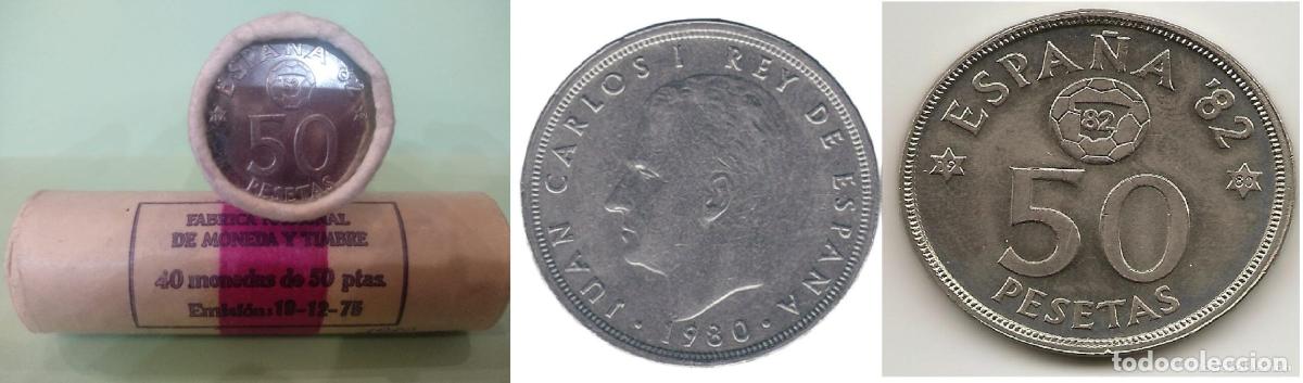 Monete Juan Carlos I: C1980 CARTUCHO DE 40 MONEDA ESPA&Ntilde;A 50 PESETAS 1980 ESTRELLA 80