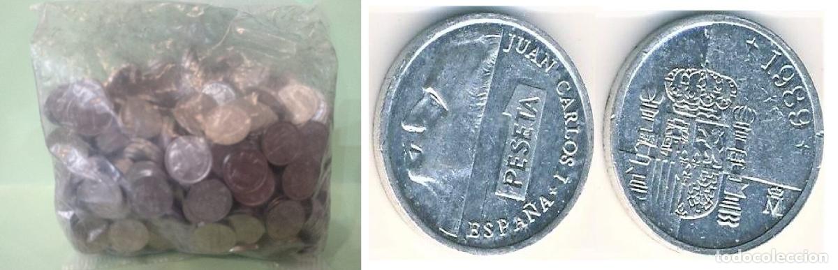 Monete Juan Carlos I: C1989 BOLSA DE 500 MONEDAS ESPA&Ntilde;A 1 PESETA 1989 SIN CIRCULAR