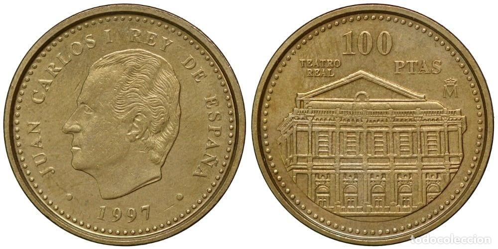Coins Juan Carlos I: C1997 MONEDA ESPA&Ntilde;A 100 PESETAS 1997 FLOR ABAJO SIN CIRCULAR 1.