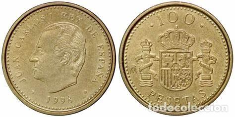 Coins Juan Carlos I: C1998 MONEDA ESPA&Ntilde;A 100 PESETAS 1998 LIS ARRIBA SIN CIRCULAR