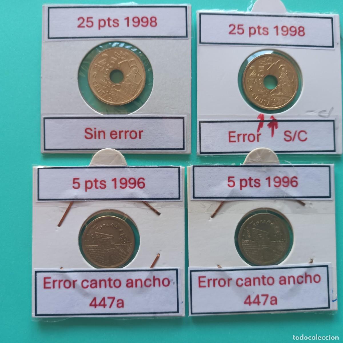 Monete Juan Carlos I: Monedas Juan Carlos I con errores. Lote ME - 343