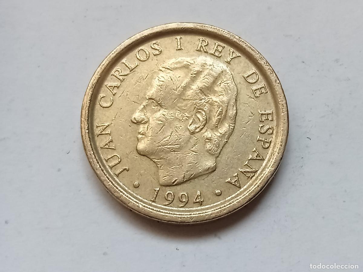 Monedas Juan Carlos I: JUAN CARLOS I 100 PESETAS 1994 LIS HACIA EL REVERSO MBC+