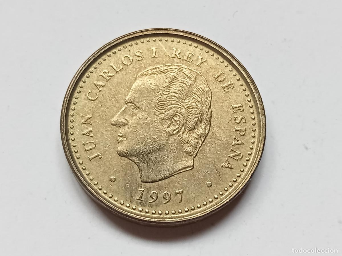 Monedas Juan Carlos I: JUAN CARLOS I 100 PESETAS 1997 LIS HACIA EL REVERSO EBC-