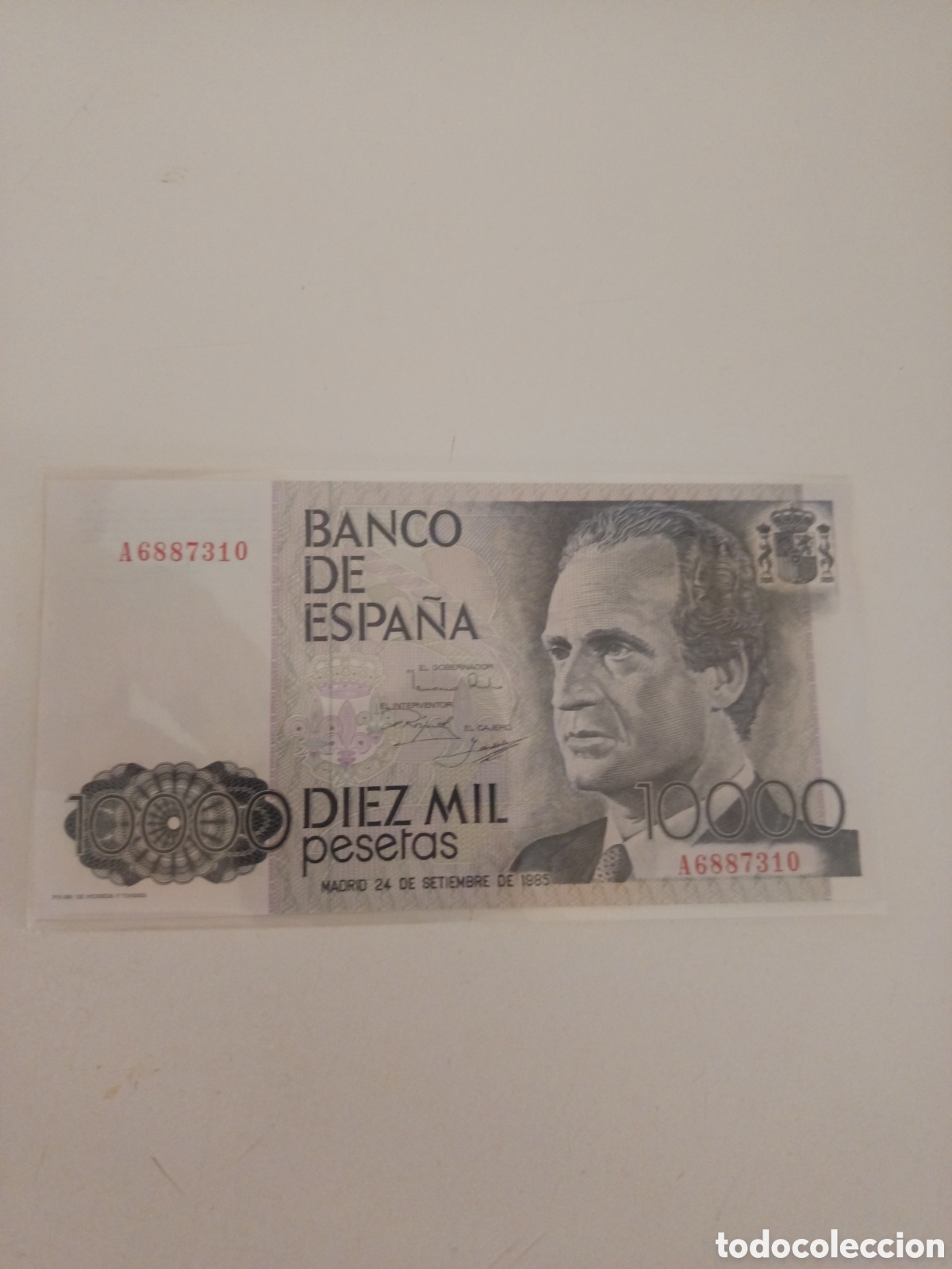 Monedas Juan Carlos I: Billete 10.000 pesetas. Espa&ntilde;a. A&ntilde;o 1985. Serie A