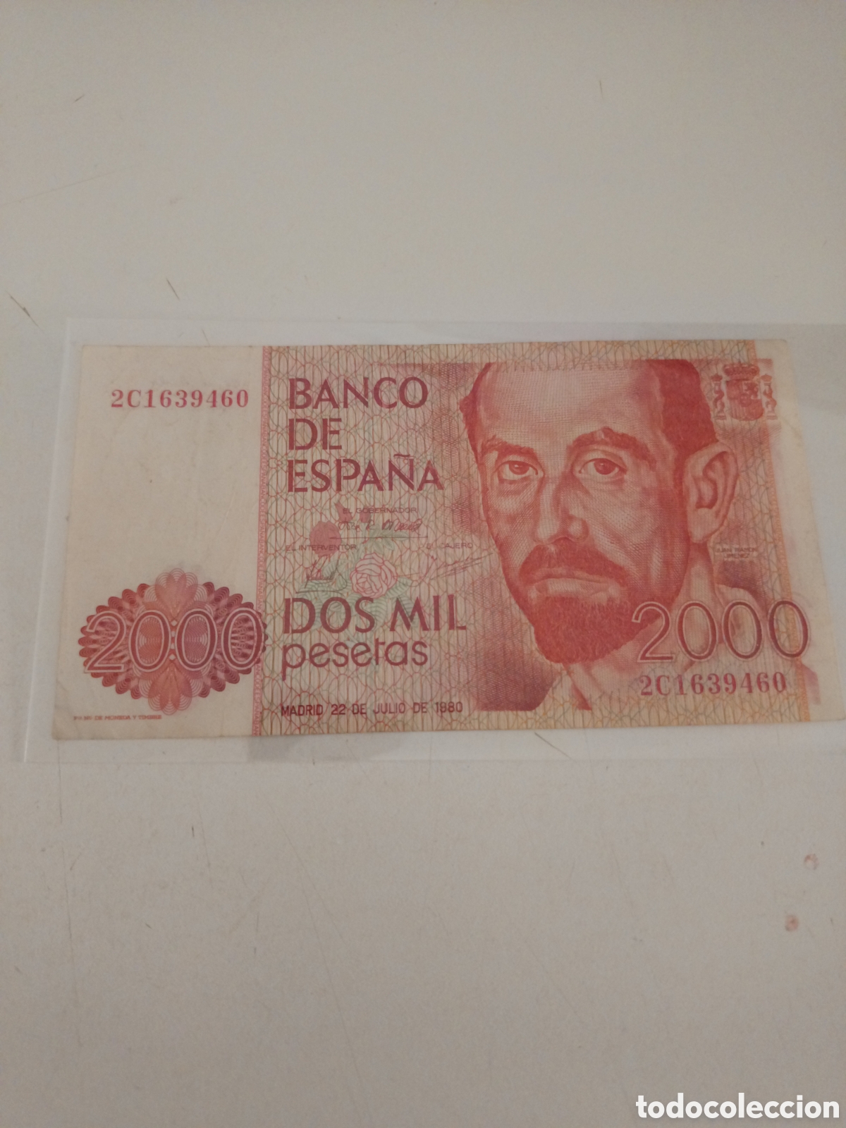 Monedas Juan Carlos I: Billete 2.000 pesetas. Espa&ntilde;a a&ntilde;o 1980