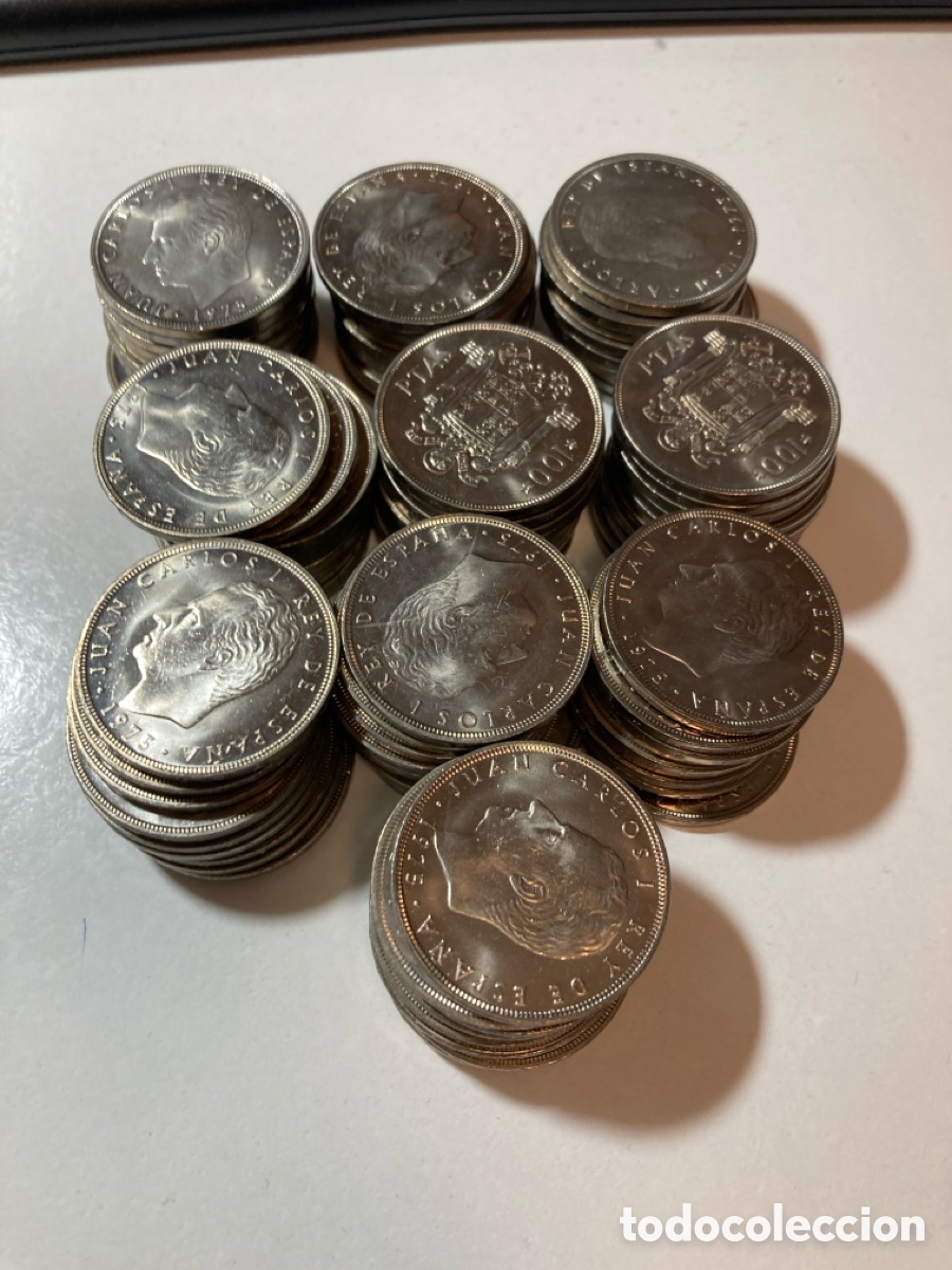 Monedas Juan Carlos I: 100 monedas de 100 pesetas 1975
