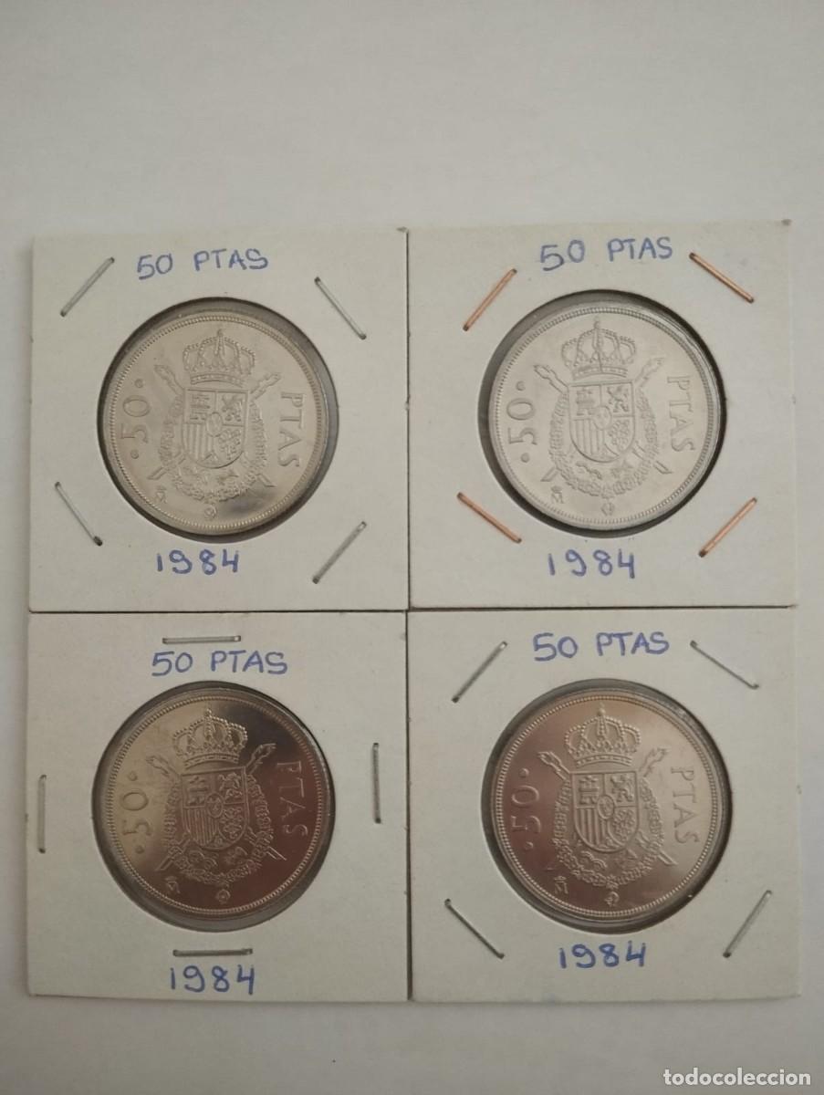Monedas Juan Carlos I: 4 monedas de 50 pesetas 1984