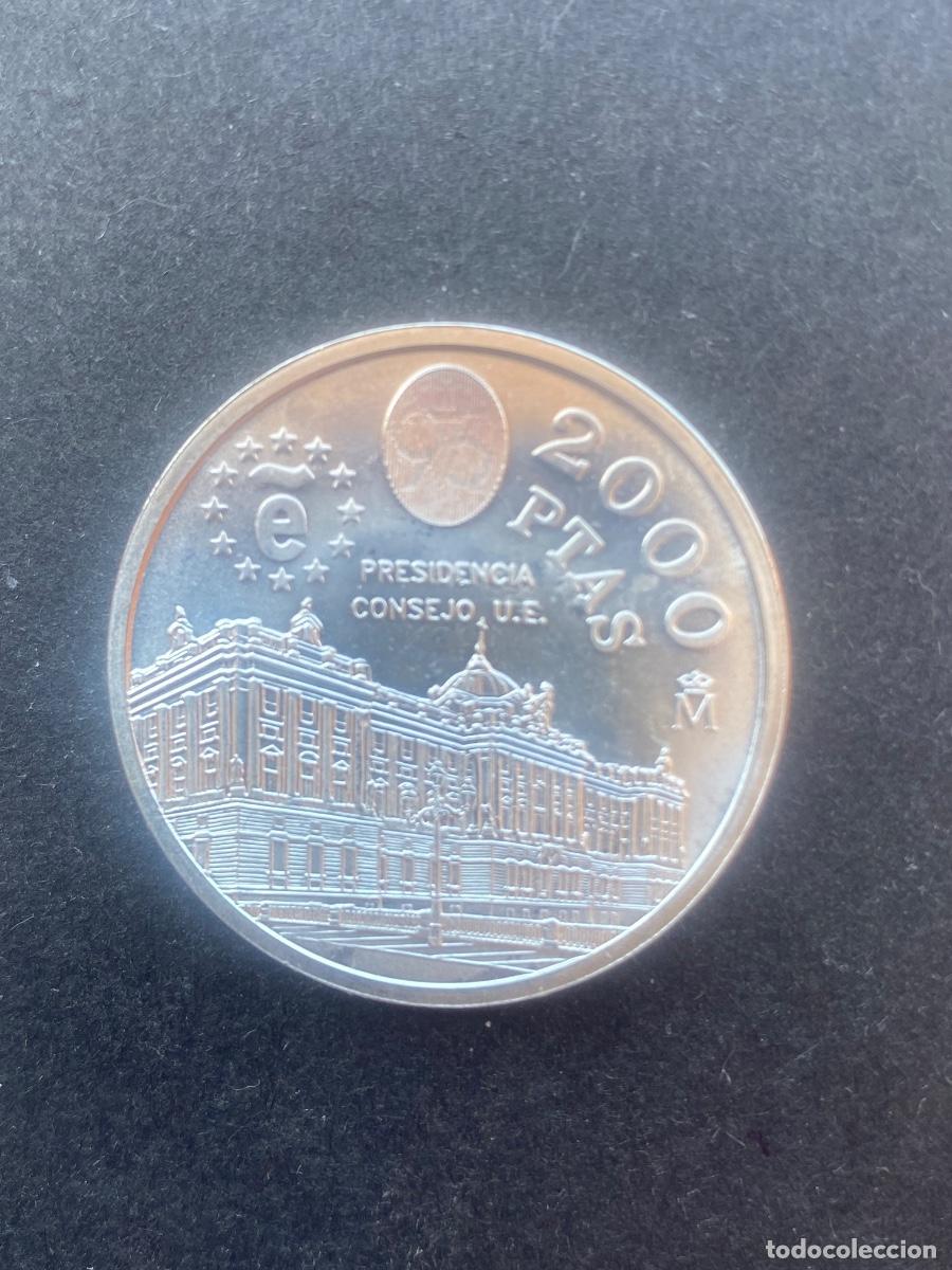 Monedas Juan Carlos I: Moneda de plata de 1995 de 2000 pts. Presidencia Consejo U.E.