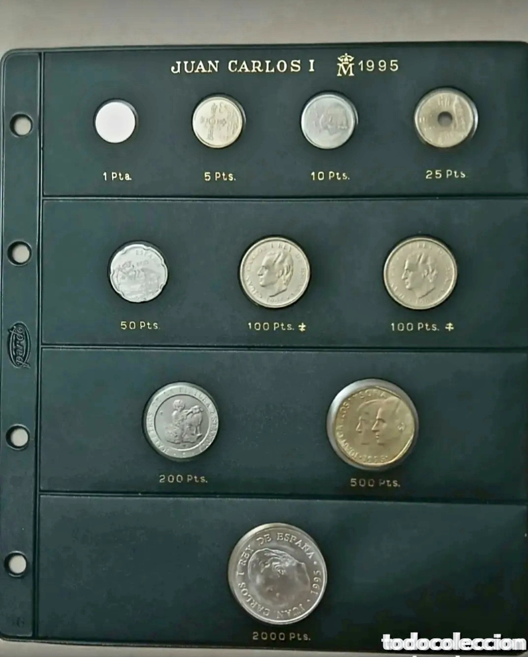 Monete Juan Carlos I: COLECCI&Oacute;N COMPLETA A&Ntilde;O 1995 S/C INCLUYE MONEDA DE 2000 PTS DE PLATA