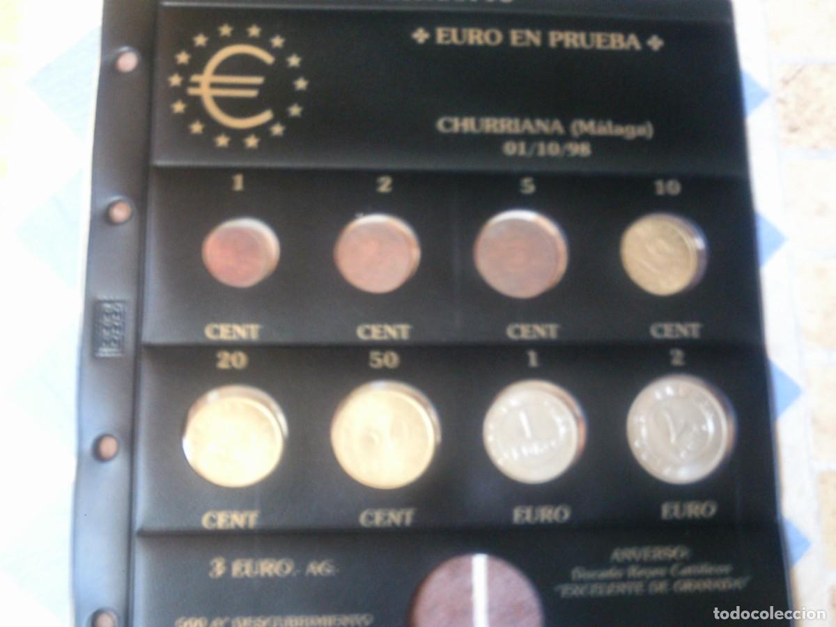 Monedas Juan Carlos I: EUROS DE CHURRIANA 1998, 8 MONEDAS, 2 Y 1 EUROS, 50, 20, 10, 5, 2, 1 CENTIMOS