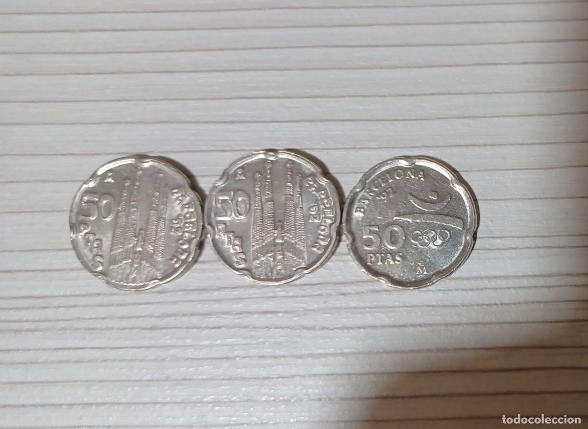 Monedas Juan Carlos I: 3 monedas de 50 pesetas 1992