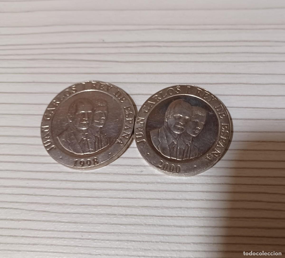 Monedas Juan Carlos I: monedas de 200 pesetas 1998 y 2000