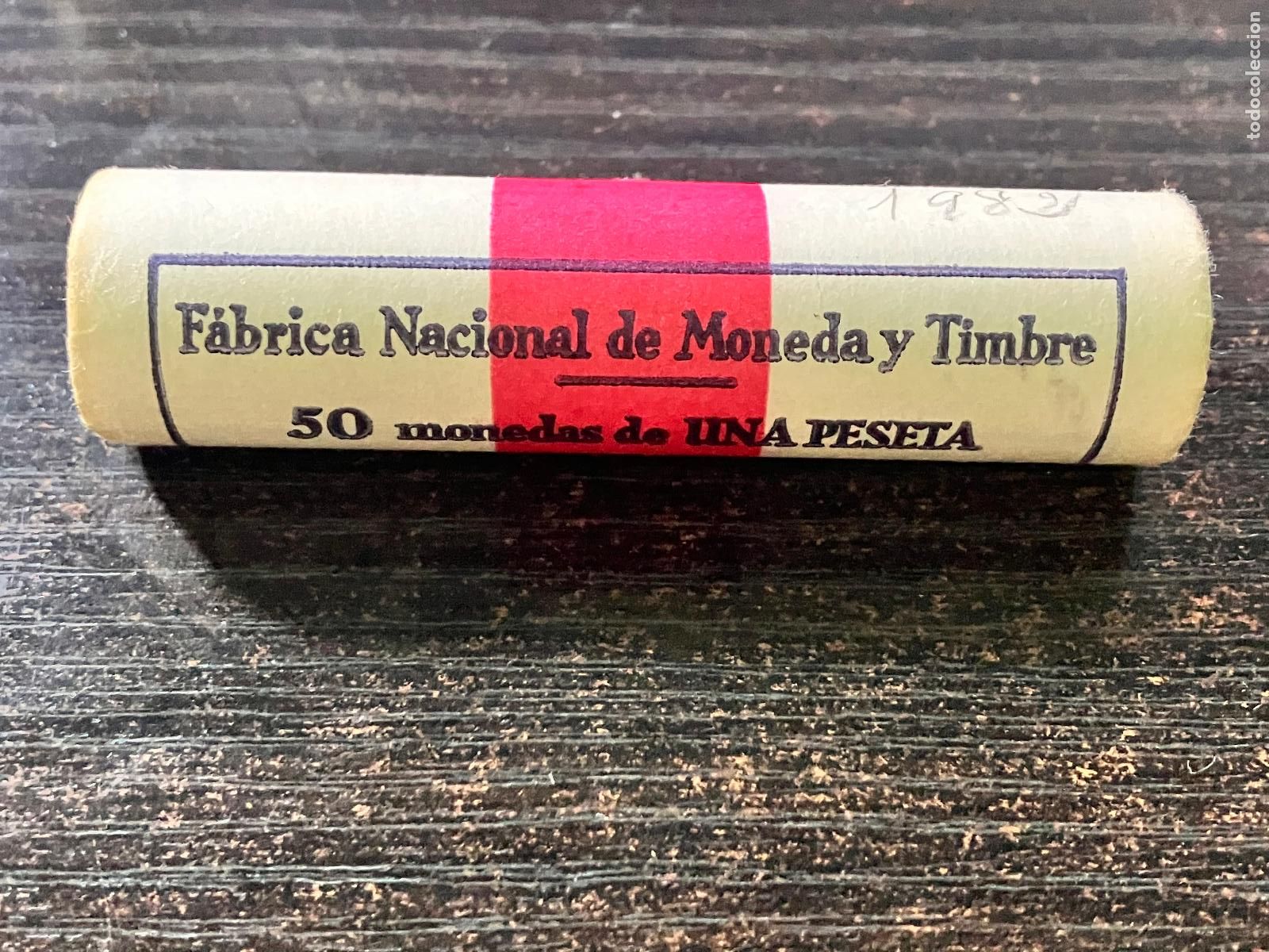 Monedas Juan Carlos I: Cartucho 50 monedas 1 peseta Juan Carlos I 1982
