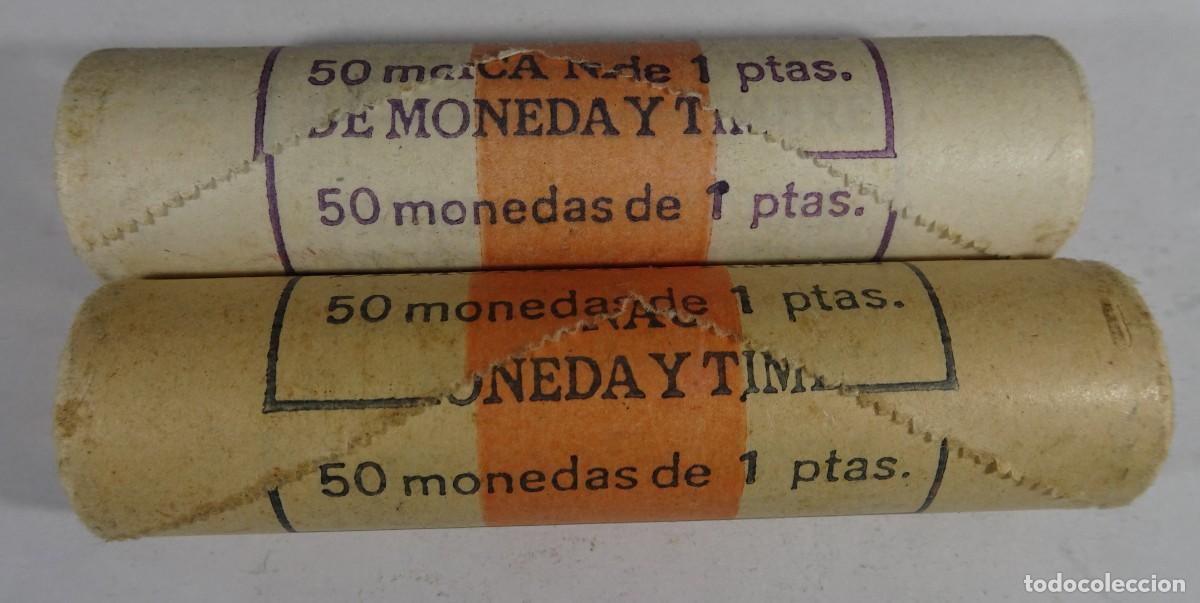 Monedas Juan Carlos I: LOTE DE 2 CARTUCHOS DE 50 MONEDAS , 1 PESETA ,1987, VER FOTOS