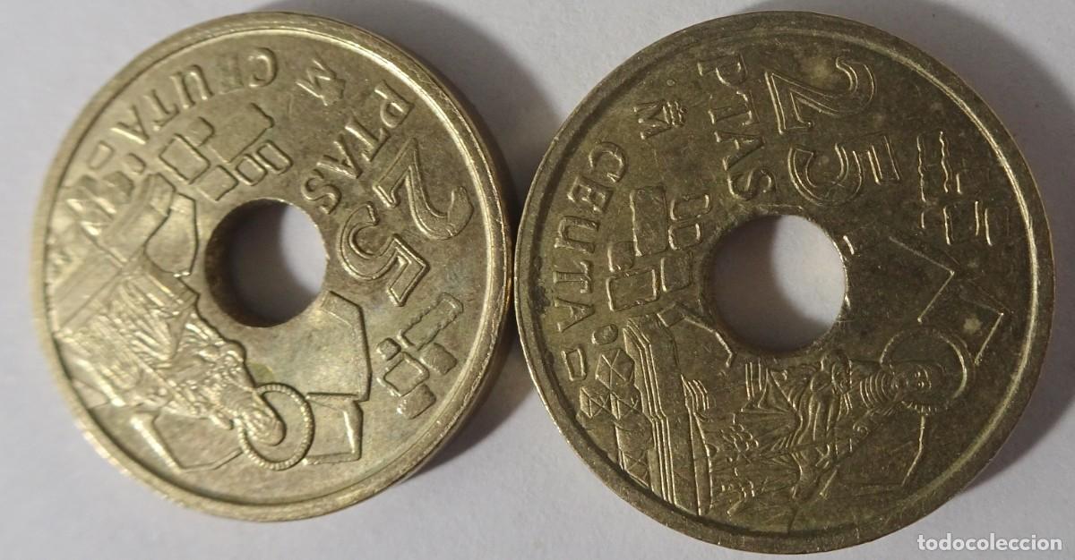 Monedas Juan Carlos I: 2 MONEDAS 25 PESETAS 1998, CEUTA, VER FOTOS